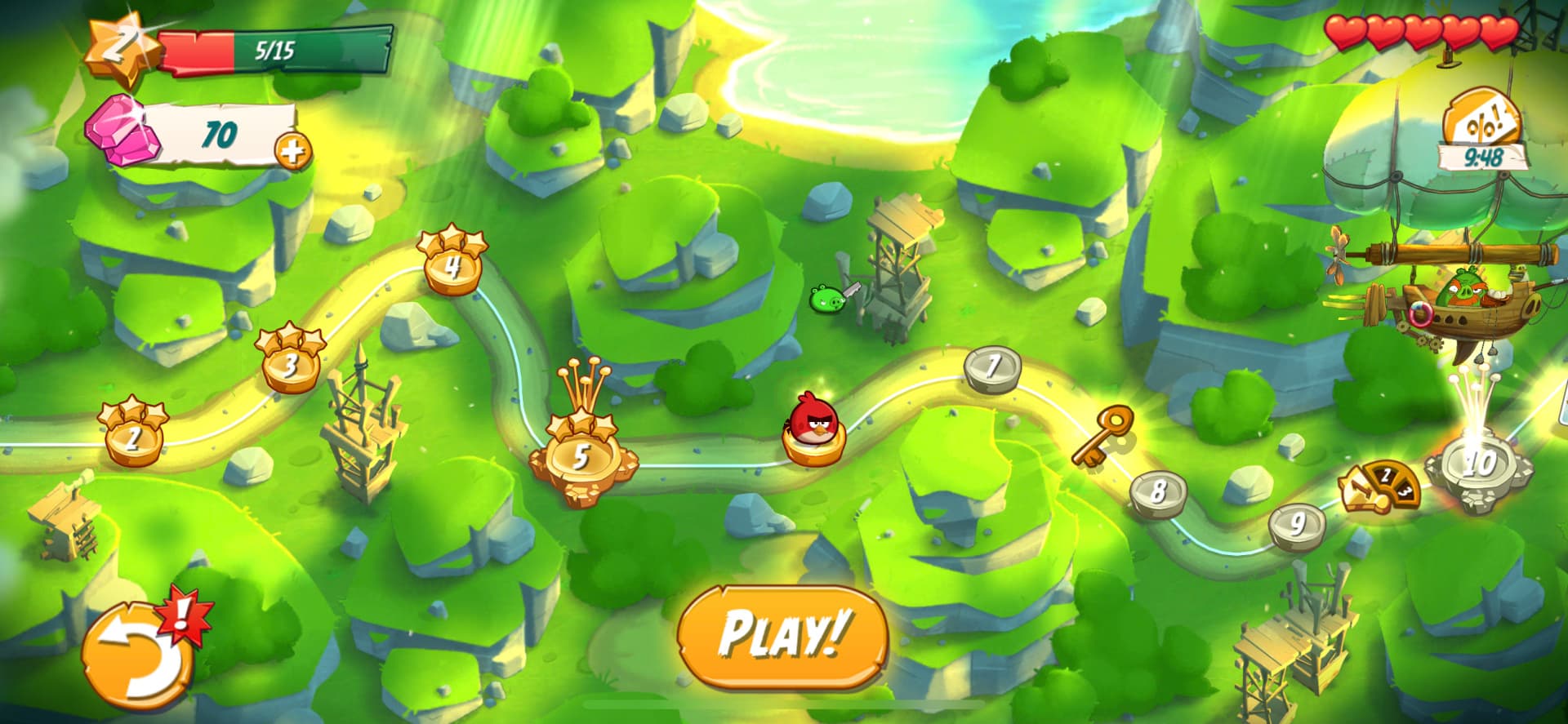Angry Birds level progression