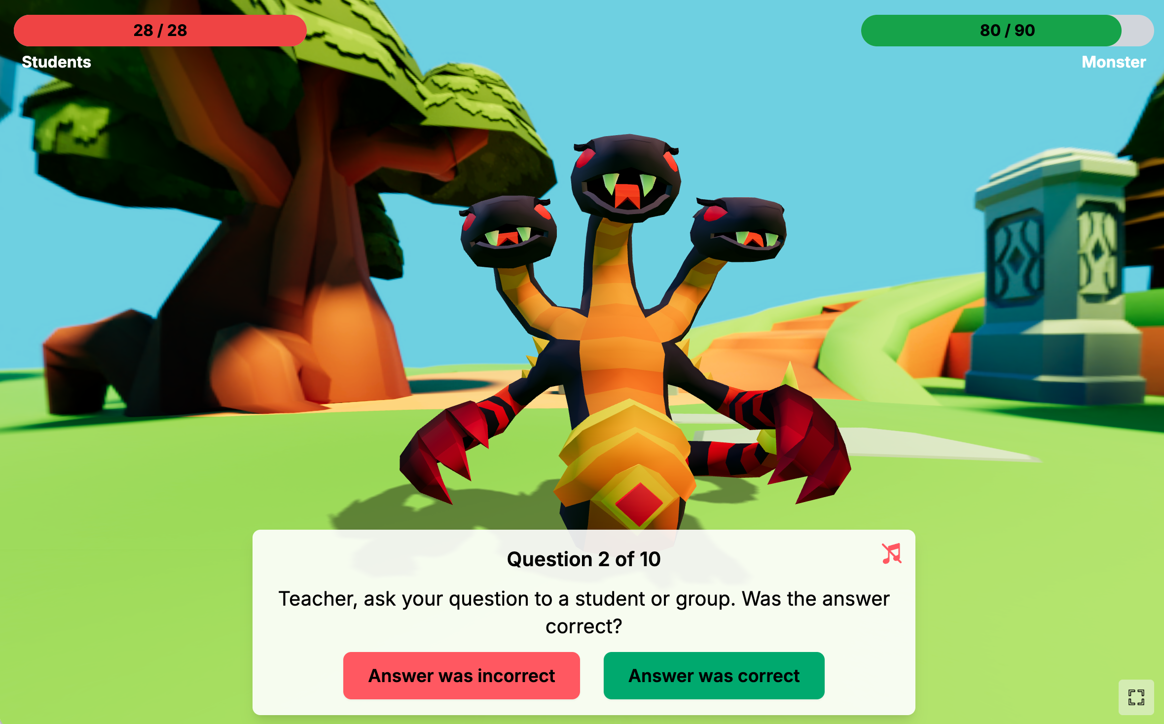 モンスターバトルゲームプレイ画面